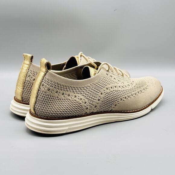 Cole Haan Shoes Womens 11 Beige ØriginalGrand Stitchlite Wingtip Oxford Lace Up - Picture 7 of 11